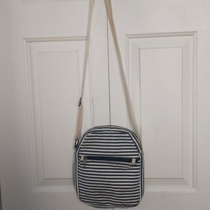 Blue and white striped bag